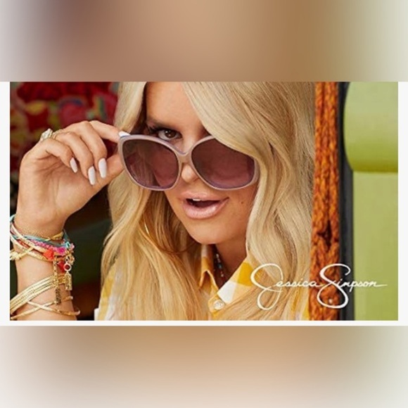 Jessica Simpson lilac nude J5839 Oversized Butterfly Uv400 Protection Sunglasses